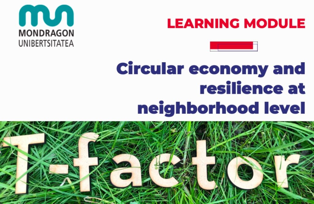 Portada del módulo de economía circular, Mondragon Unibertsitatea